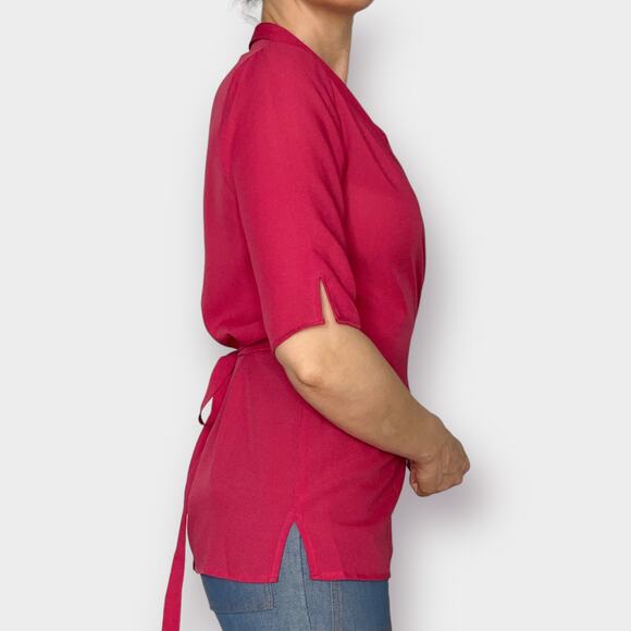 70s Gloria Vanderbilt Pink blouse with Tie Waist‎ - Picture 4 of 5